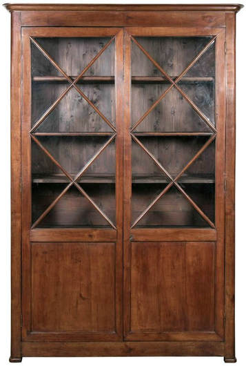 Lolo French Antiques 19th Century French Louis Philippe Period Cherrywood Bibliotheque or Bookcase