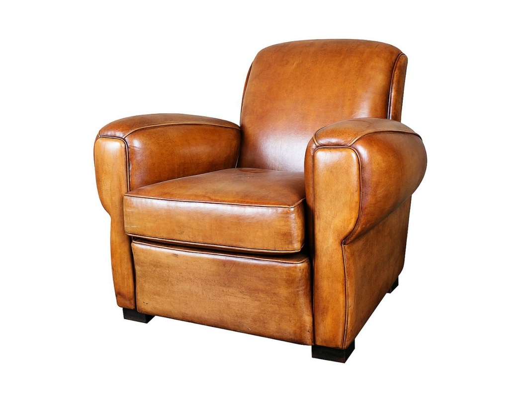 Lolo French Antiques Art Deco, French Leather Chair