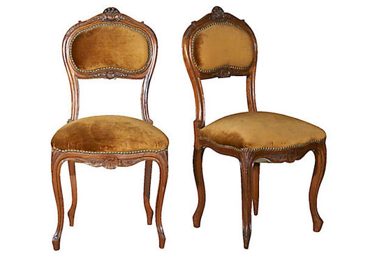 LOLO FRENCH ANTIQUES PAIR FRENCH ANTIQUE LOUIS XV STYLE SALON CHAIRS - Lolo  French Antiques et More
