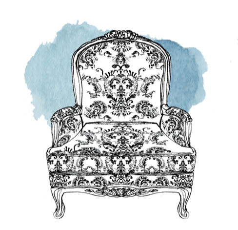 Bergere chair illustration