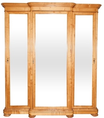 Restauration period lemon wood three door armoire