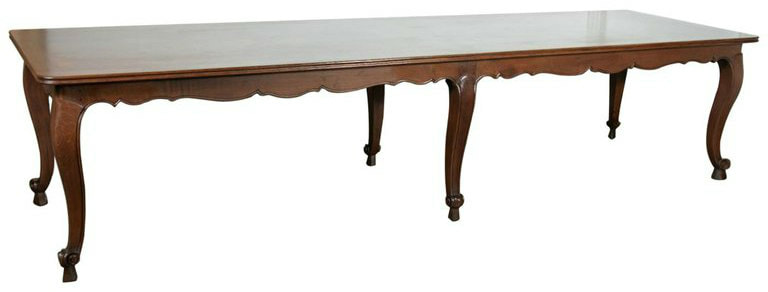 Lolo French Antiques Grand 11 Foot Louis XV Country French Chateau Dining Table with Parquet Top