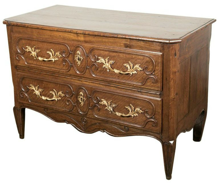 Lolo French Antiques 18th Century French Louis XV-Louis XVI Transition Period Walnut Commode