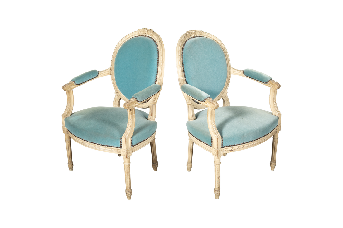 LOLO FRENCH ANTIQUES PAIR FRENCH ANTIQUE LOUIS XV STYLE SALON