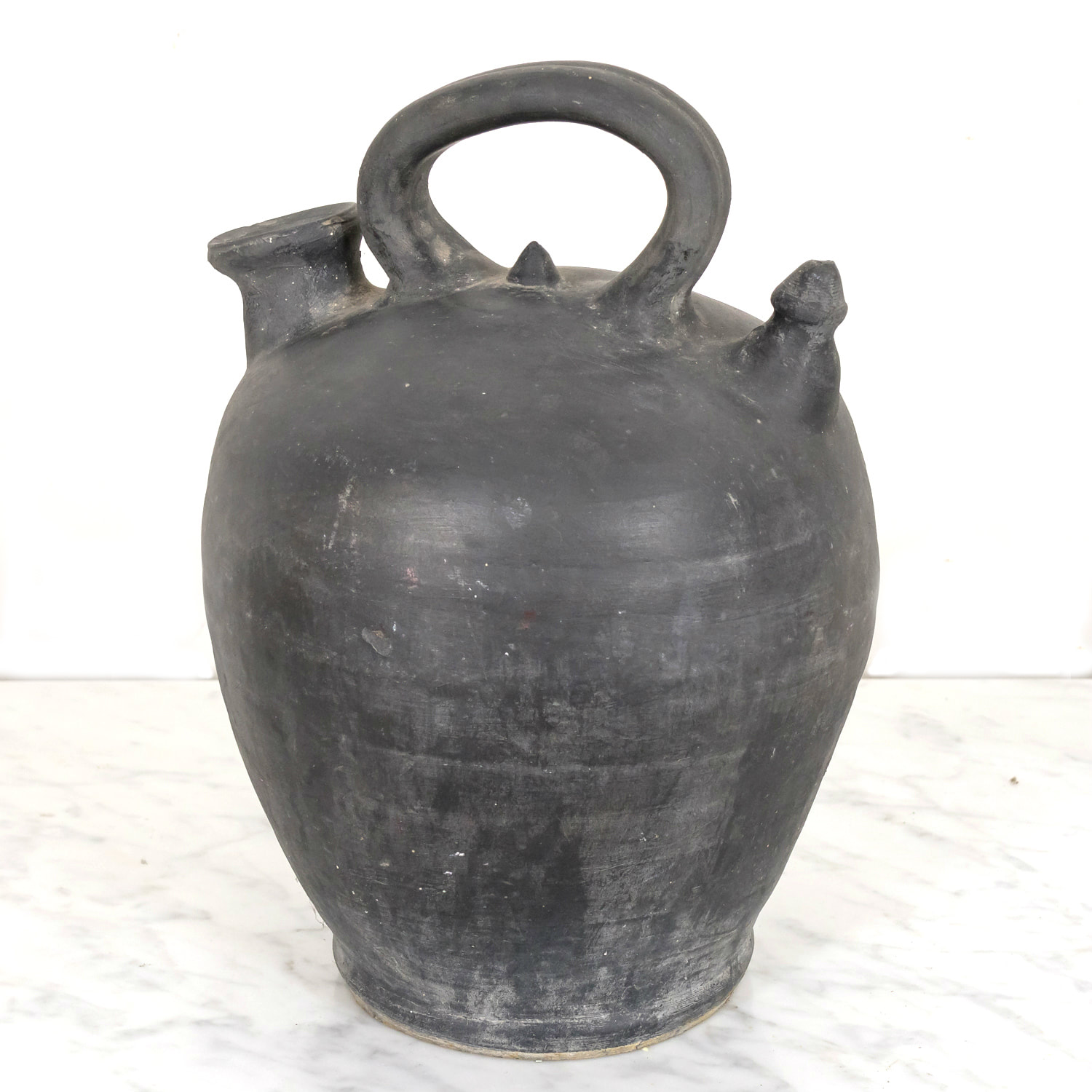 Botijo de Arcilla Crema/Negro, Ø18x31 cm — Qechic