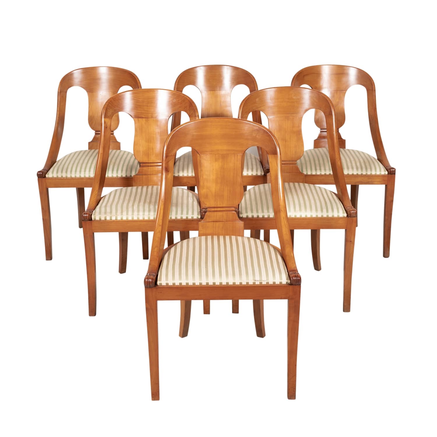 Antique French Empire Style Gondola, Empire Dining Chairs