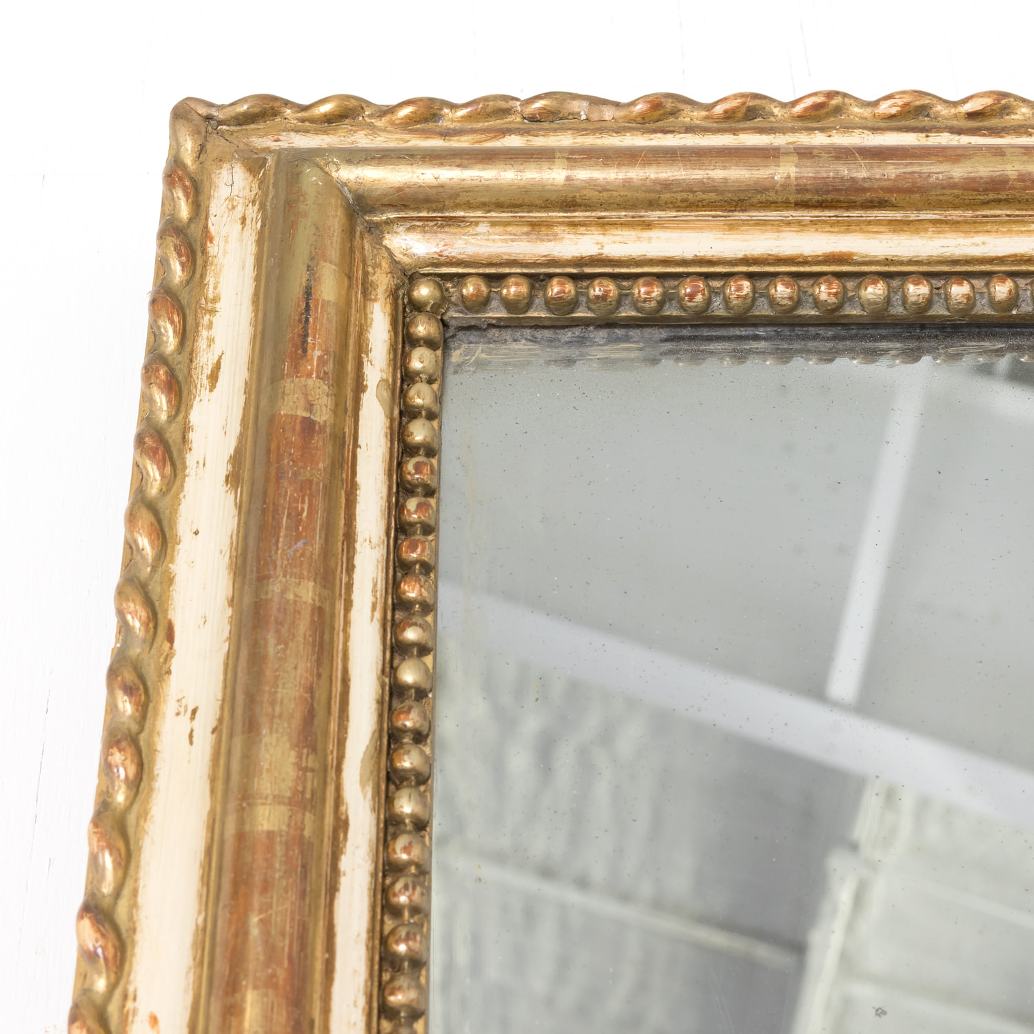 A Painted Antique Louis Philippe Mirror in Antique French Mirrors